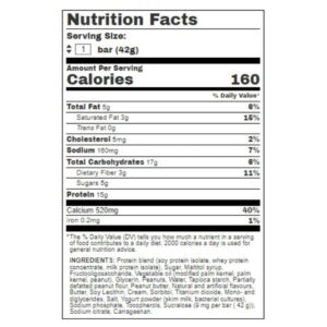 vanilla peanut butter protein bar